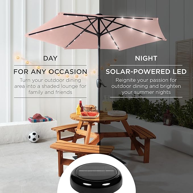 Best Choice Products 7.5ft Outdoor Solar Market Table Patio Umbrella - Image 3