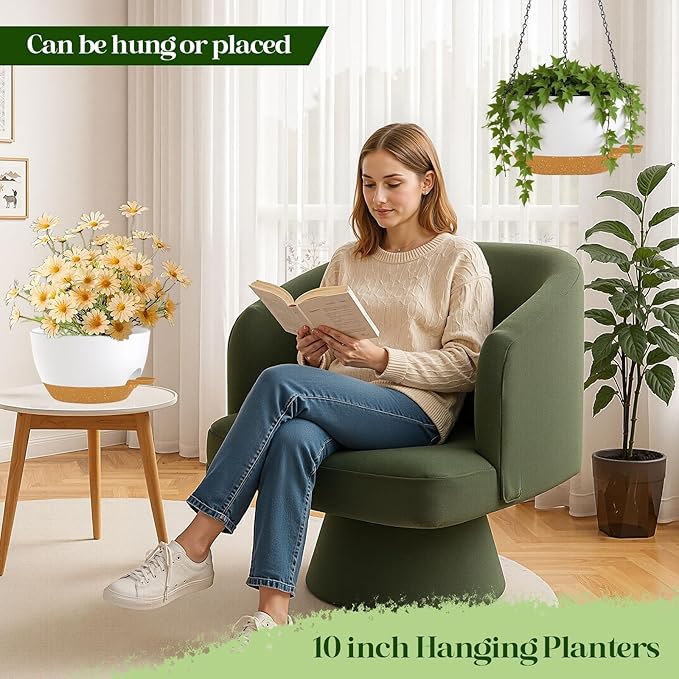 2 Pack 10 Inch Self Watering Hanging Planters - Image 5