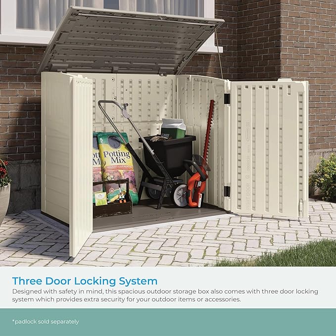 Suncast 34 Cu Ft Horizontal Resin Plastic Storage Shed - Image 6