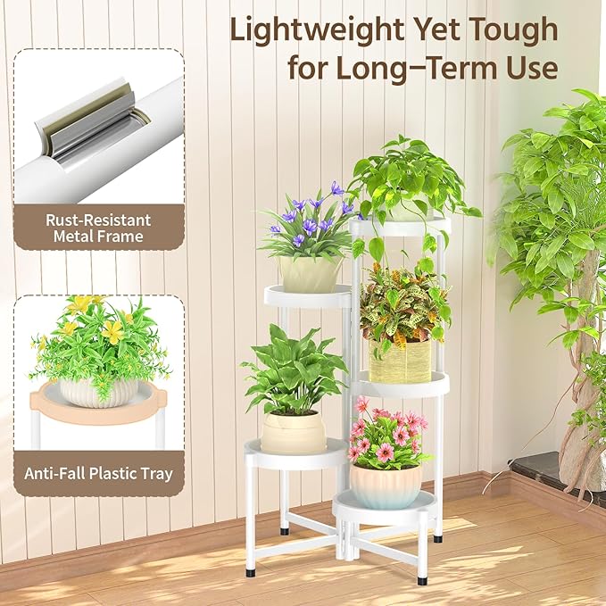 LASZOLA 5 Tiered Folding Plant Stand Indoor - Image 6