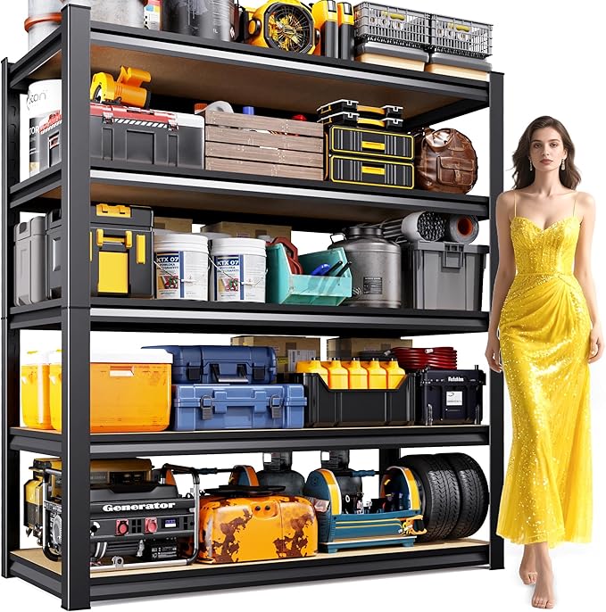 71.2"H-45.6"W Garage Shelving Heavy Duty Storage Shelves, Metal Adjustable by Unknown