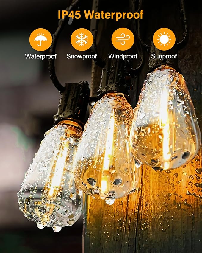 String Lights for Outside, 150FT Patio Lights Outdoor Waterproof - Image 3