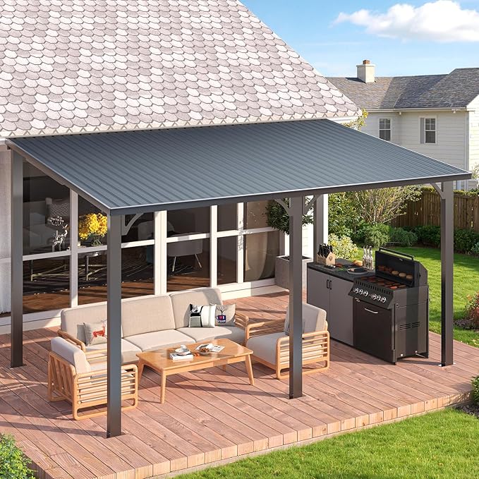 AECOJOY 14' x 8' Outdoor Hardtop Metal Gazebo - Image 5