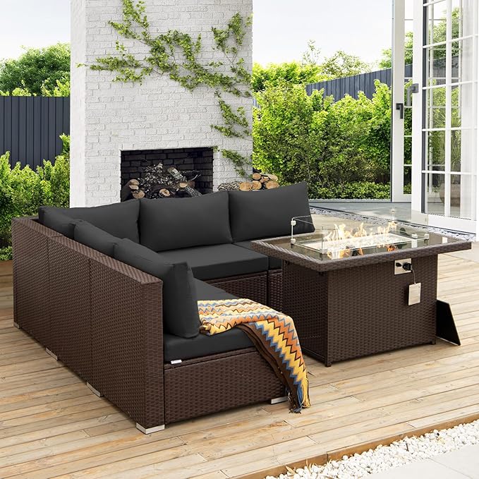 NICESOUL 6 Piece L Shape Outdoor Couch Set - Image 3