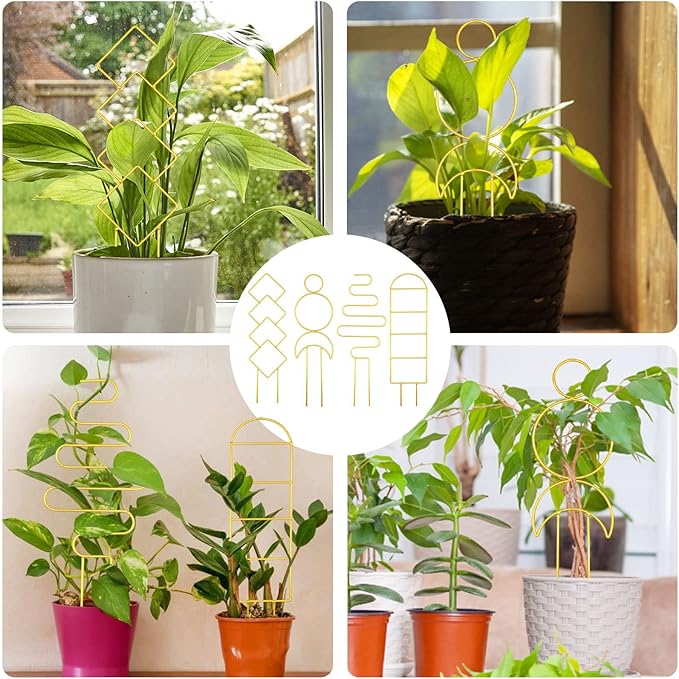4 Pcs Mini Metal Trellis for Potted Plants, Climbing Support Stake for - Image 7
