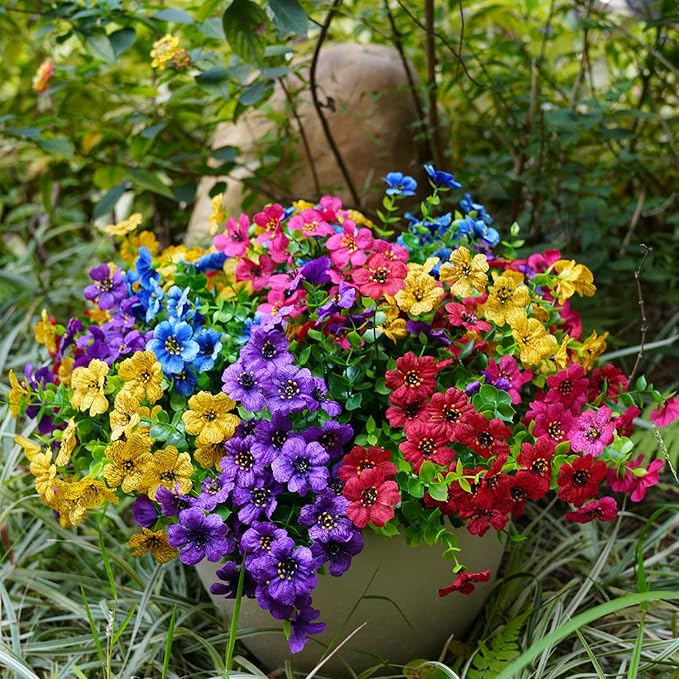 Artificial Flowers for Outdoor, UV Resistant Fake Silk Flowers, Realistic Faux - Image 6