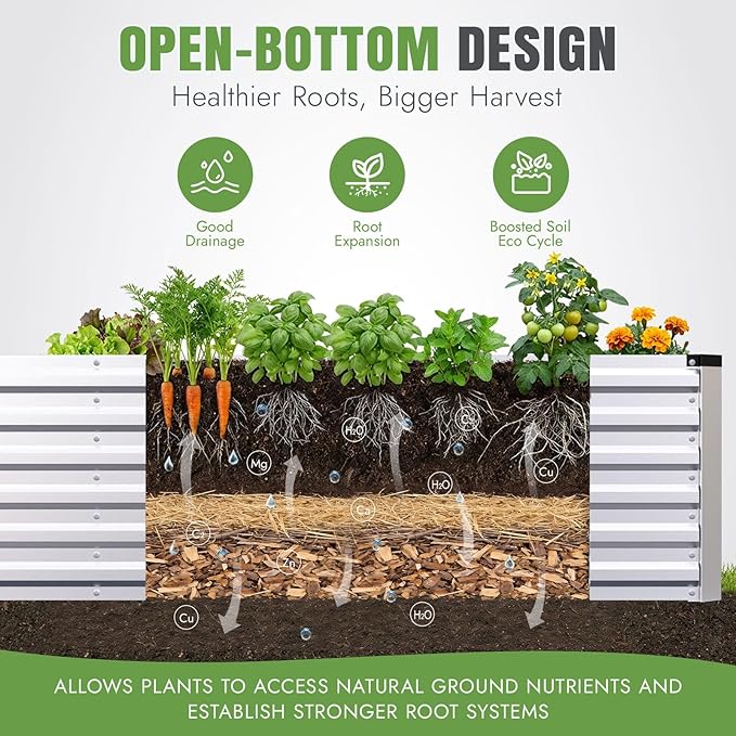 INNO STAGE 8x3x2ft Galvanized Raised Garden Bed, Raised Garden Bed Kit-Metal - Image 7