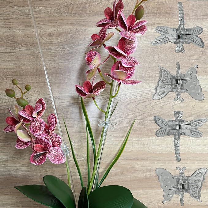 30Pcs Acrylic Plant Stakes Garden Single Stem Plant Support Stakes Clear Orchid - Image 6
