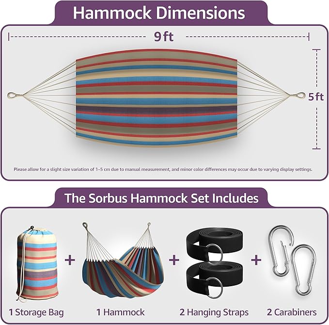 Sorbus® Brazilian Double Hammock - Image 3