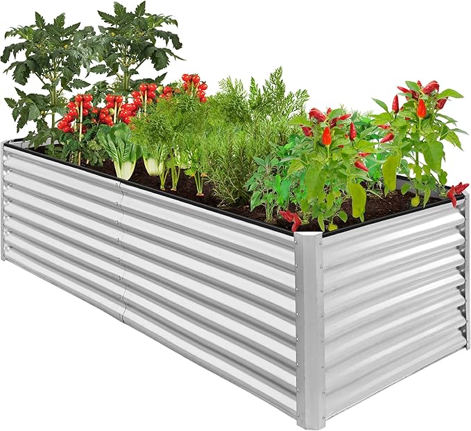 Best Choice Products 8x4x2ft Outdoor Metal Raised Garden Bed, Deep Root Planter by BestChoiceProducts