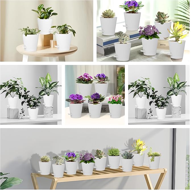 5 Pack 5 inch Self-Watering Pots, African Violets Planter - Image 3
