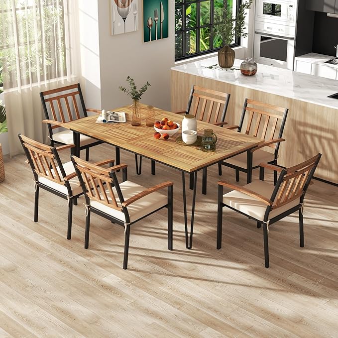 Tangkula 63" Large Patio Dining Table - Image 5