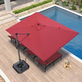 PURPLE LEAF 9' X 11.5' Patio Umbrella Outdoor Cantilever Rectangle Umbrella by PURPLELEAF
