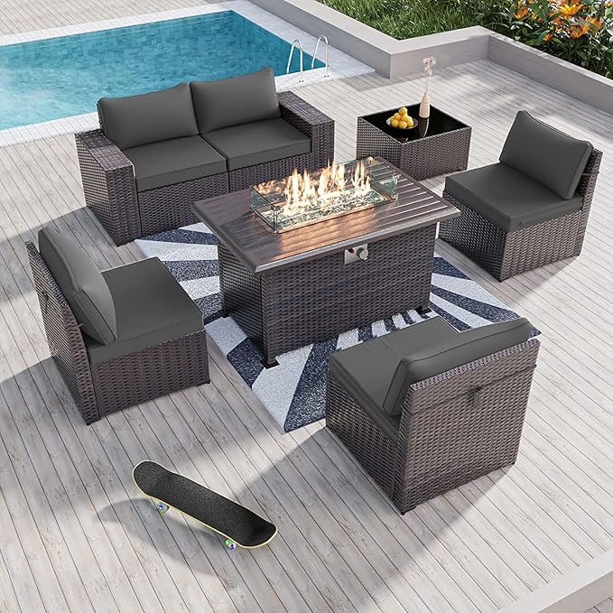 Kullavik 7 Pieces Outdoor Patio Furniture Set by KULLAVIK