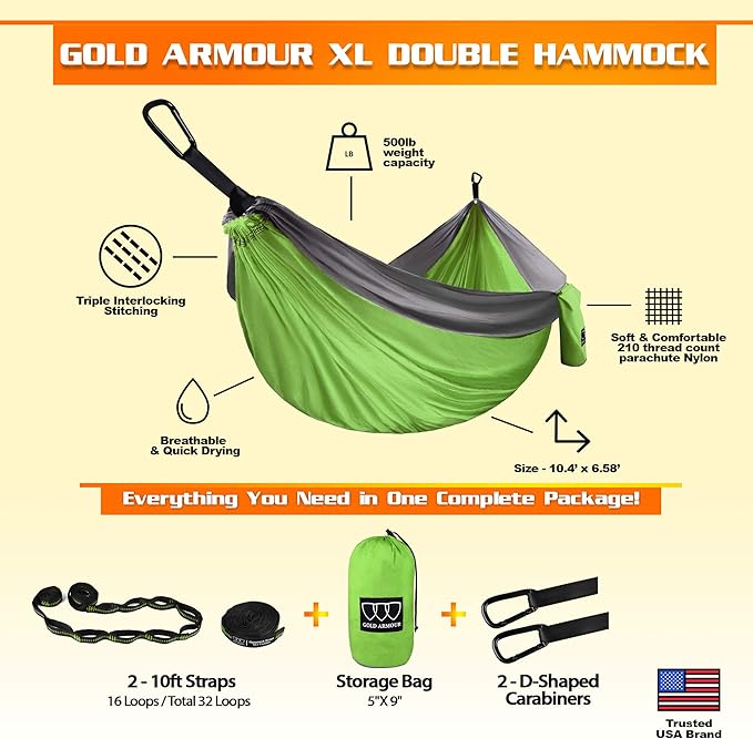 Gold Armour Camping Hammock - Image 2