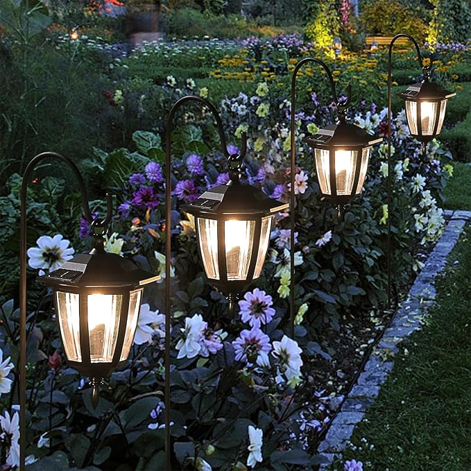 Dynaming 4 Pack Solar Hanging Lights Outdoor, Solar Powered Garden Decorative - Image 6