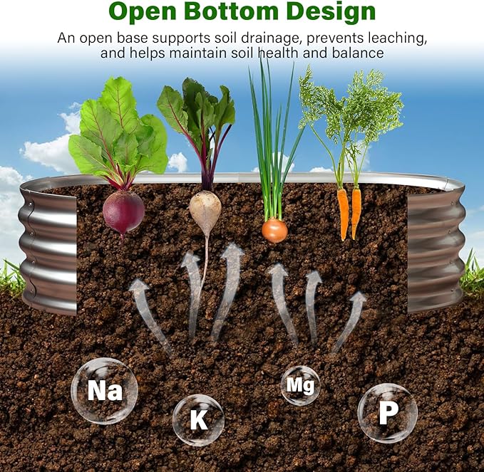 Galvanized Raised Garden Bed for Outdoor: 4X2X1ft Durable Metal Vegetable Plant - Image 7