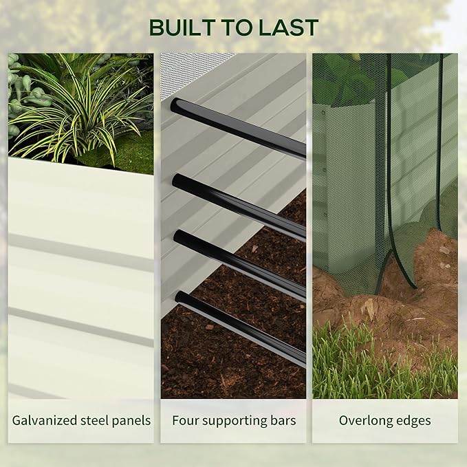 Outsunny 7.3 x 3.4 x 1 ft Galvanized Raised Garden Bed - Image 6