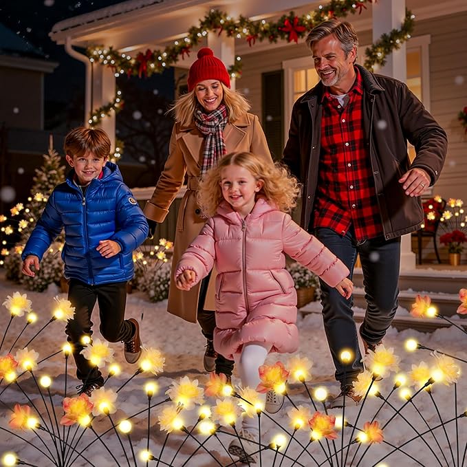 Solar Garden Lights, Warm White LED Swaying Solar Flowers Light - Image 7