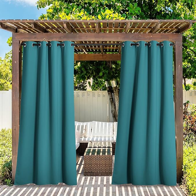 NICETOWN 2 Panels Outdoor Patio Curtains Waterproof 84 inches Long, Rustproof - Image 2