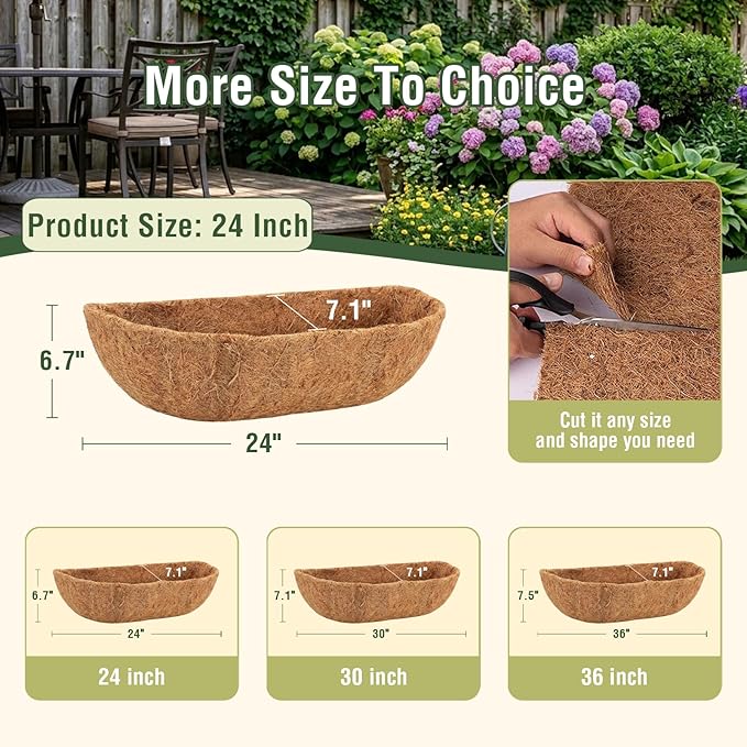 4 Pcs 24 Inch Trough Coco Liner - Image 2