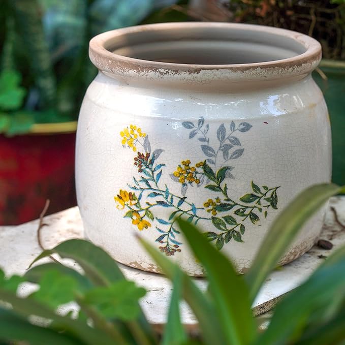 Vintage Ceramic Ice Crack Flower Pot - Image 4