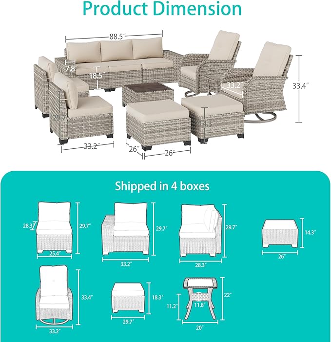 11-Piece Outdoor Patio Furniture Set - Image 2