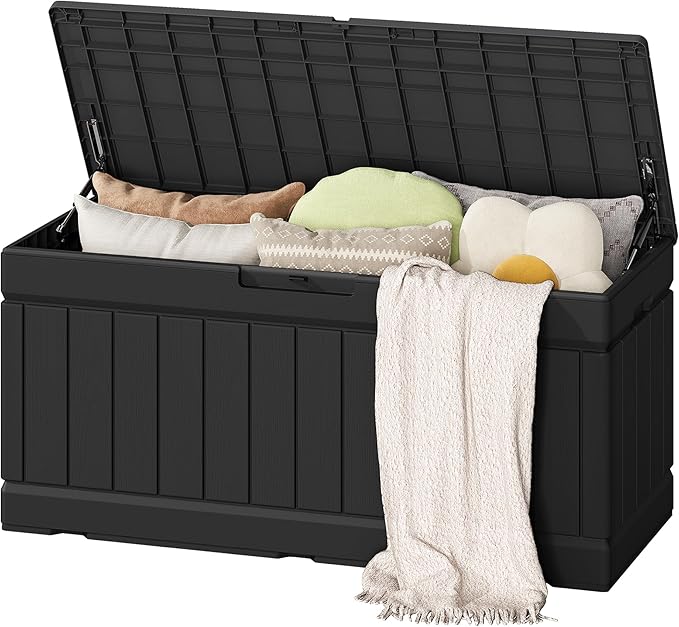 Flamaker Outdoor Storage Box 80 Gallon Resin Waterproof Deck Box Delivery Box by Flamaker
