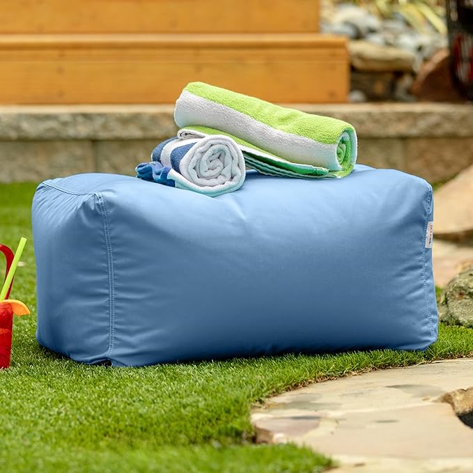 Jaxx Leon Outdoor Bean Bag Ottoman, Ocean Blue - Image 3