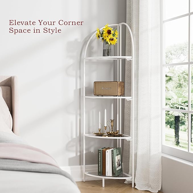 Crofy Foldable 4 Tier Corner Shelf, Metal Corner Plant Stand - Image 4