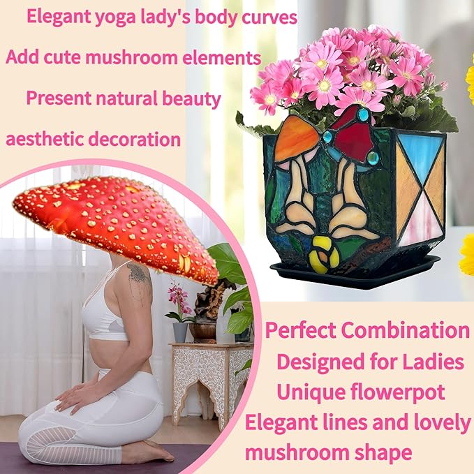 Mushroom Lady Body Plant Pots, Flower Pot - Image 2