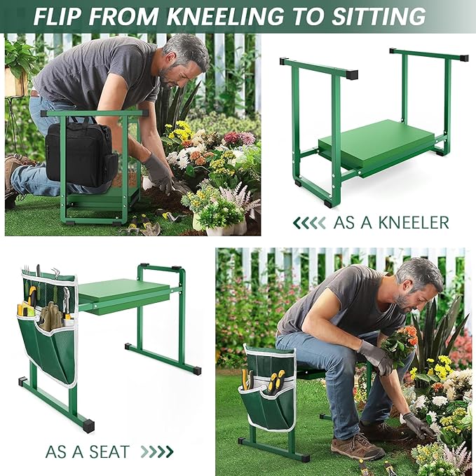 FLINTER Garden Kneelers Seat, Stable and Save Tip-Resistant Design 10.2" Wider - Image 5