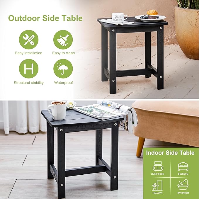 Y&M Outdoor Side Table, HIPS Adirondack Small Single Table, Waterproof Square - Image 7