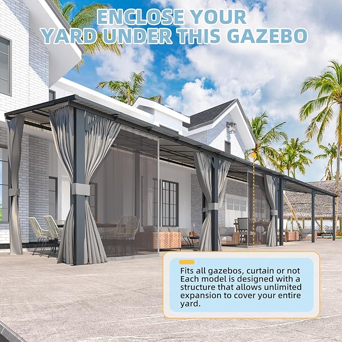 AECOJOY 20' x 8' Outdoor Gazebo Pergola - Image 4