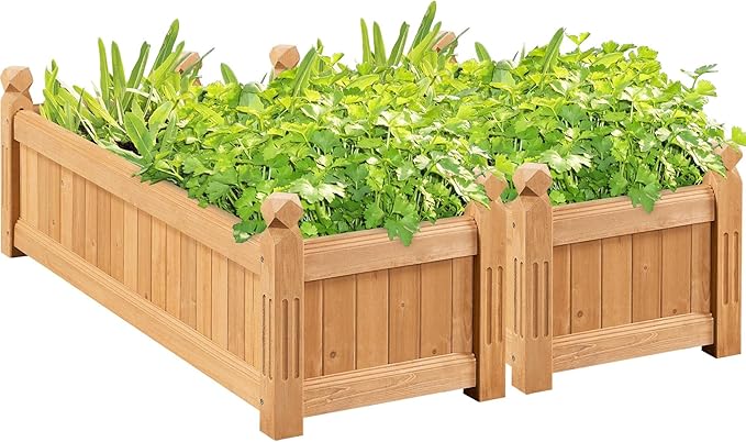 Yaheetech 43.5″ L × 16″ W × 14″ H Wooden Raised Garden Bed, Horticulture by Yaheetech