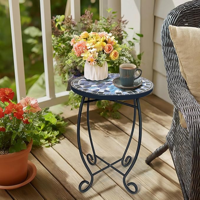 LIFFY Outdoor Side Table, Indoor Small Decorative Plant Stand & End Table - Image 9