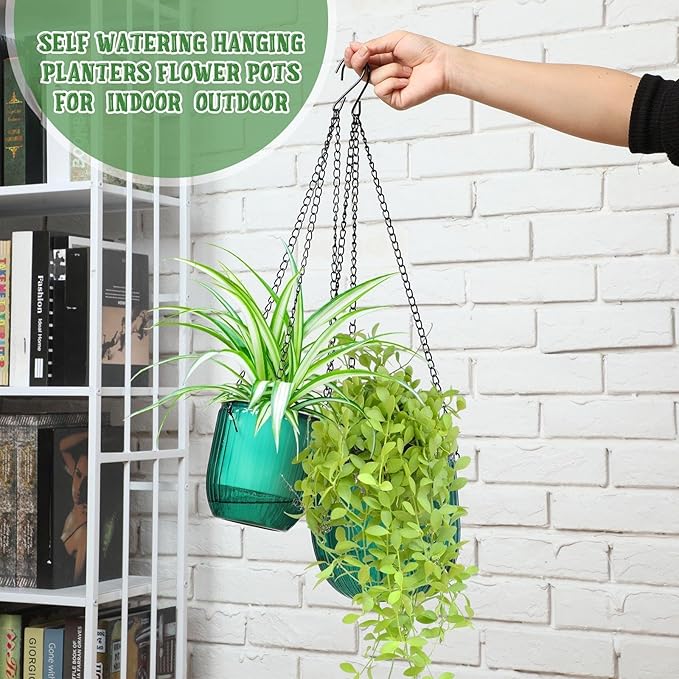 Maxcheck 4 Pcs Self Watering Hanging Planters Indoor Gift 6.5'' 4.5'' Hanging - Image 5