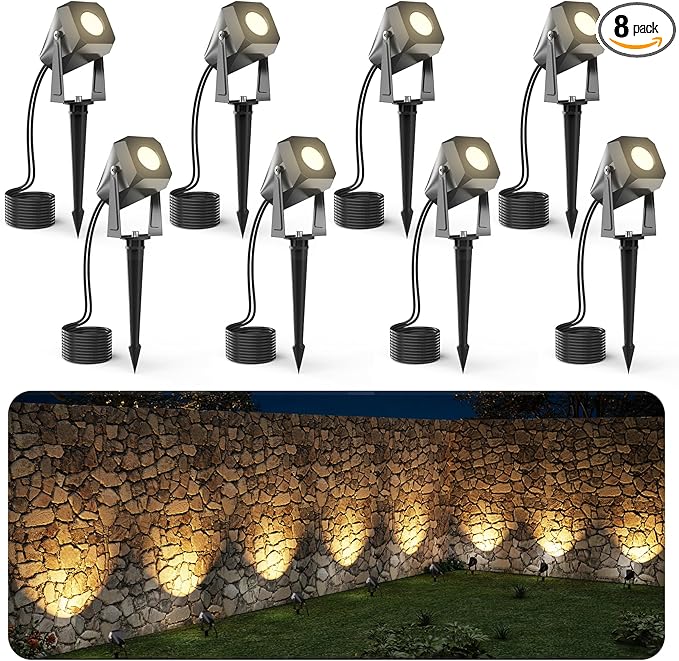 Outdoor Landscape Lighting, 8 Pack Outdoor Spotlights, LED Landscape Lights by DeckTokLight
