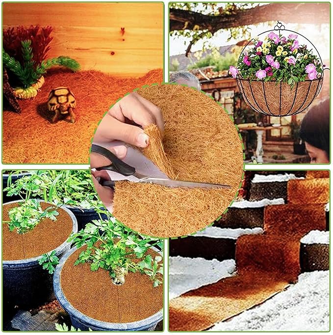 12x80 Inch Coconut Liner Roll for Planters Flower Basket Natural Coco Fiber - Image 4