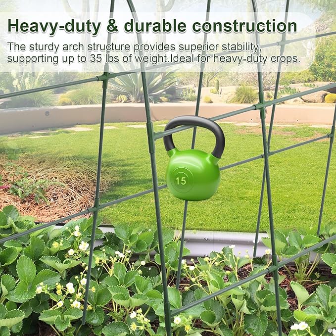 Cucumber Trellis for Raised Bed, U-Shape Garden Trellis for Climbing Plants - Image 6