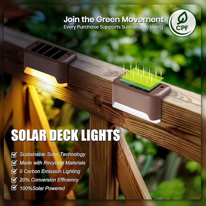 SOLPEX 20 Pack Solar Deck Lights Outdoor, Waterproof Led Lights - Image 3