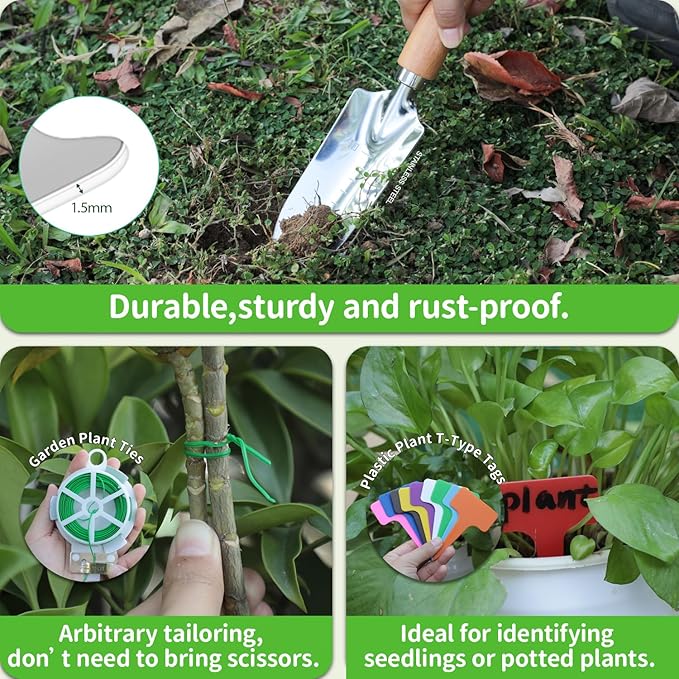 Garden Tool Set, 3 Pieces Gardening Kit - Image 6
