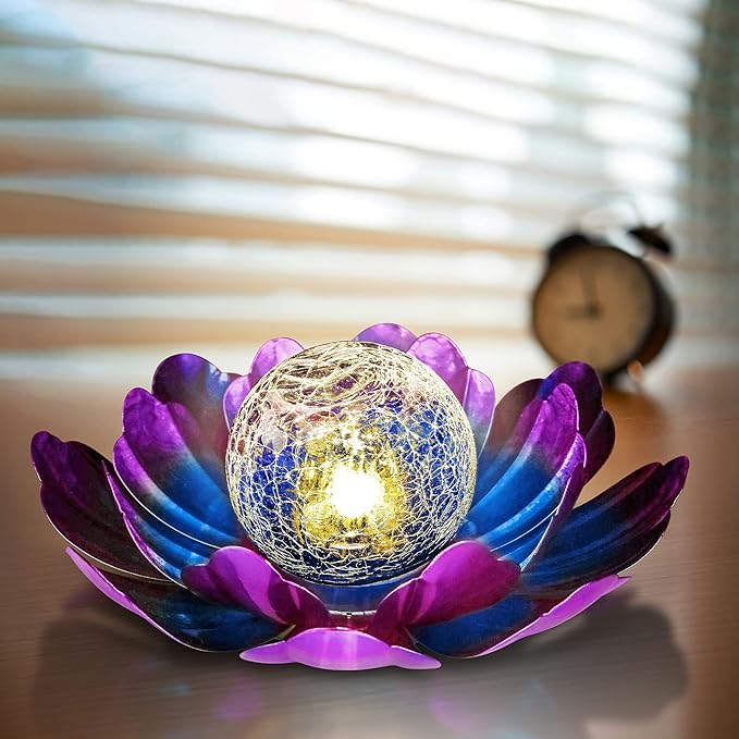WNP Solar Lotus Flower Light Outdoor Decorations, Solar Powered Outdoor Garden - Image 8