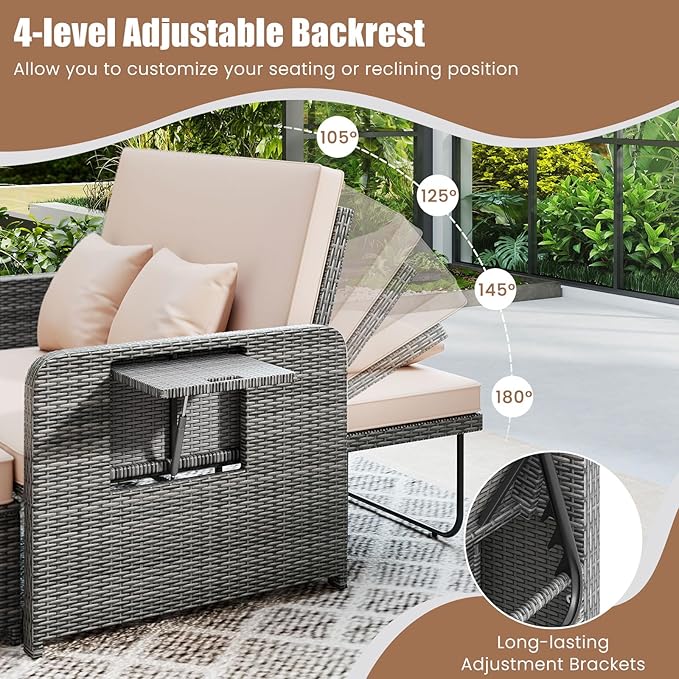 Tangkula Patio Rattan Daybed - Image 5