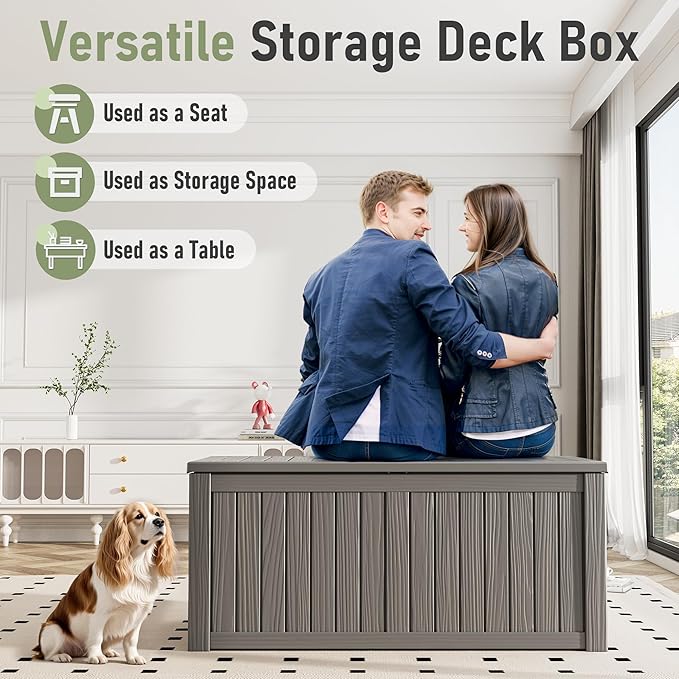 Outdoor Storage Box, Resin Deck Boxes Indoor and outdoor, Waterproof Storage - Image 4