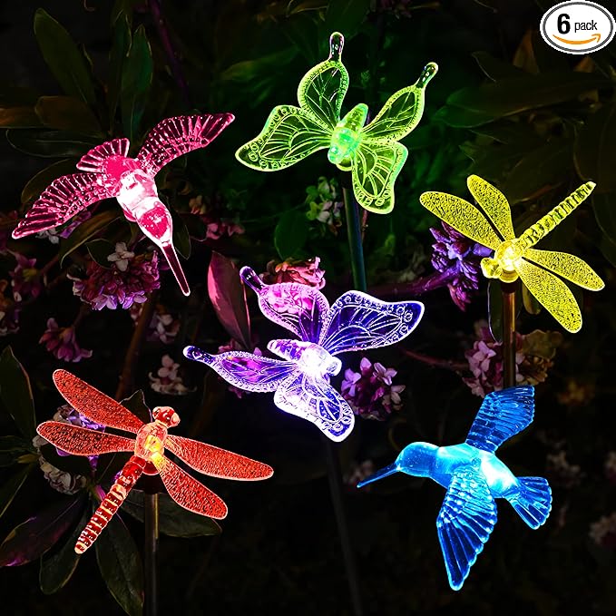 SOLPEX Solar Garden Lights, 6 Pack Solar Butterfly Lights Outdoor Decorations by Solpex