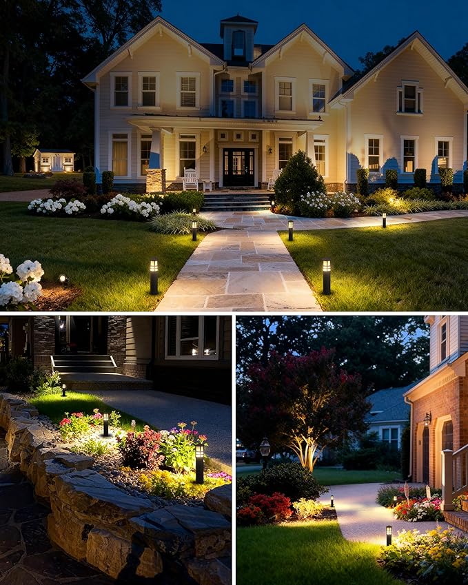 SUNVIE 12-Pack Low Voltage Landscape Lighting Kit LED Bollard Pathway Lights - Image 6