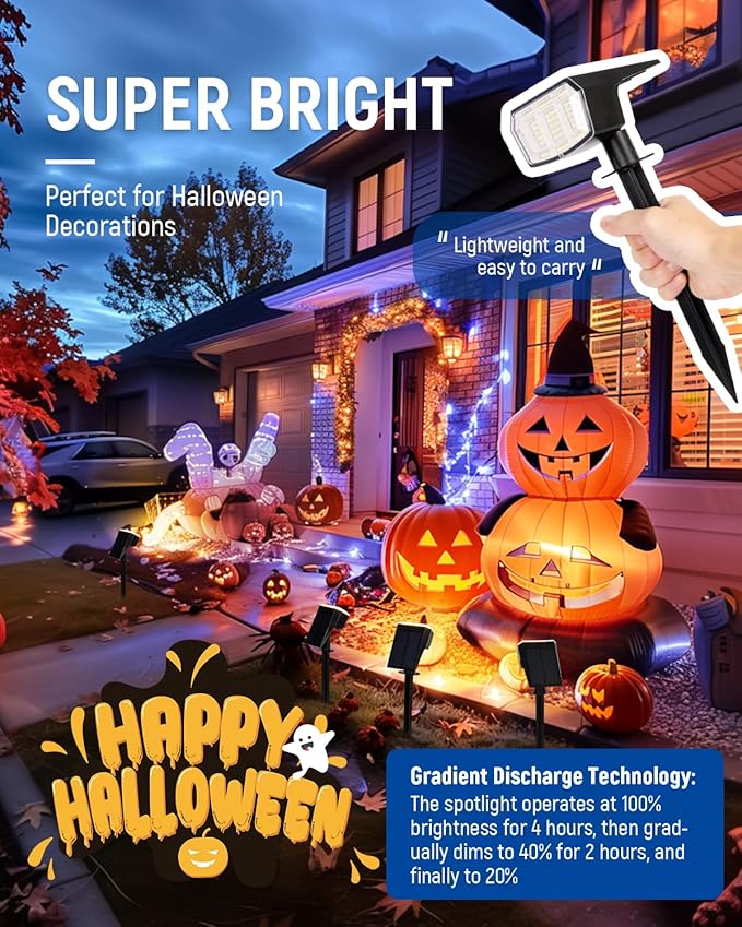 Solar Lights Outdoor Lighting IP65 Waterproof, 63LED Solar Spotlights, 3 Pack - Image 9