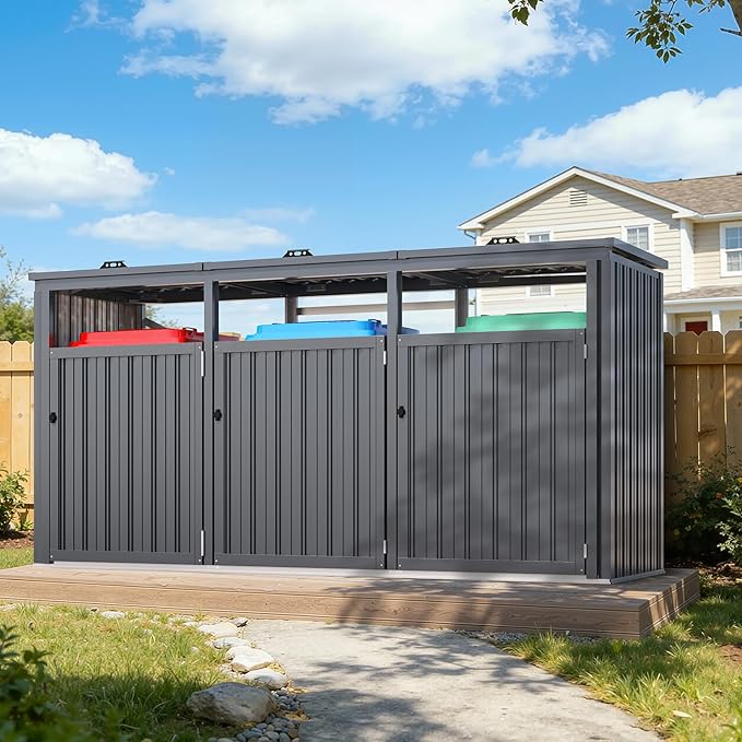 AECOJOY Outdoor Trash Can Storage Shed - Image 2