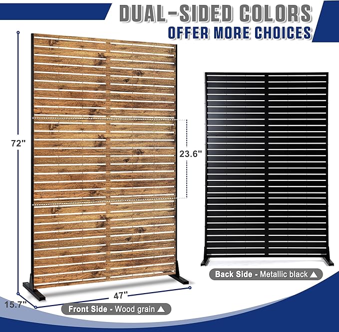 Metal Privacy Screen, Freestanding Decorative Privacy Screen - Image 2